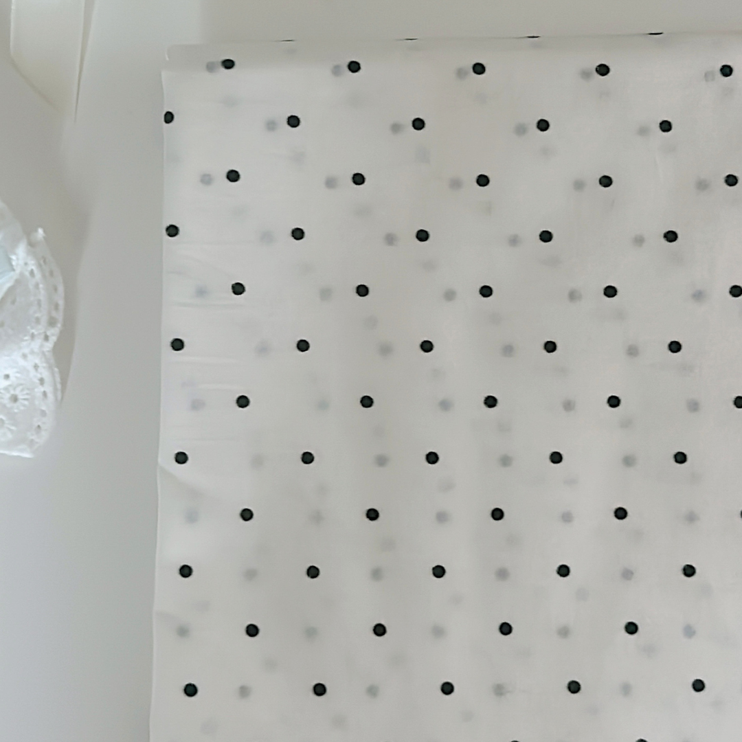 【即納】basic dot black / コットン / ドット［CO045］