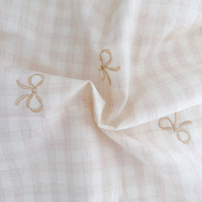 【即納】french gingham ribbon / 刺繍 / コットン / ギンガム / リボン［EM011］