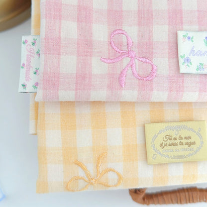 【即納】french gingham ribbon / 刺繍 / コットン / ギンガム / リボン［EM011］