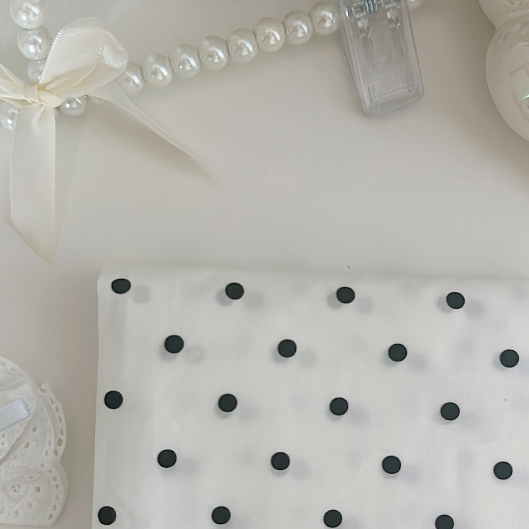 【即納】basic dot black / コットン / ドット［CO045］