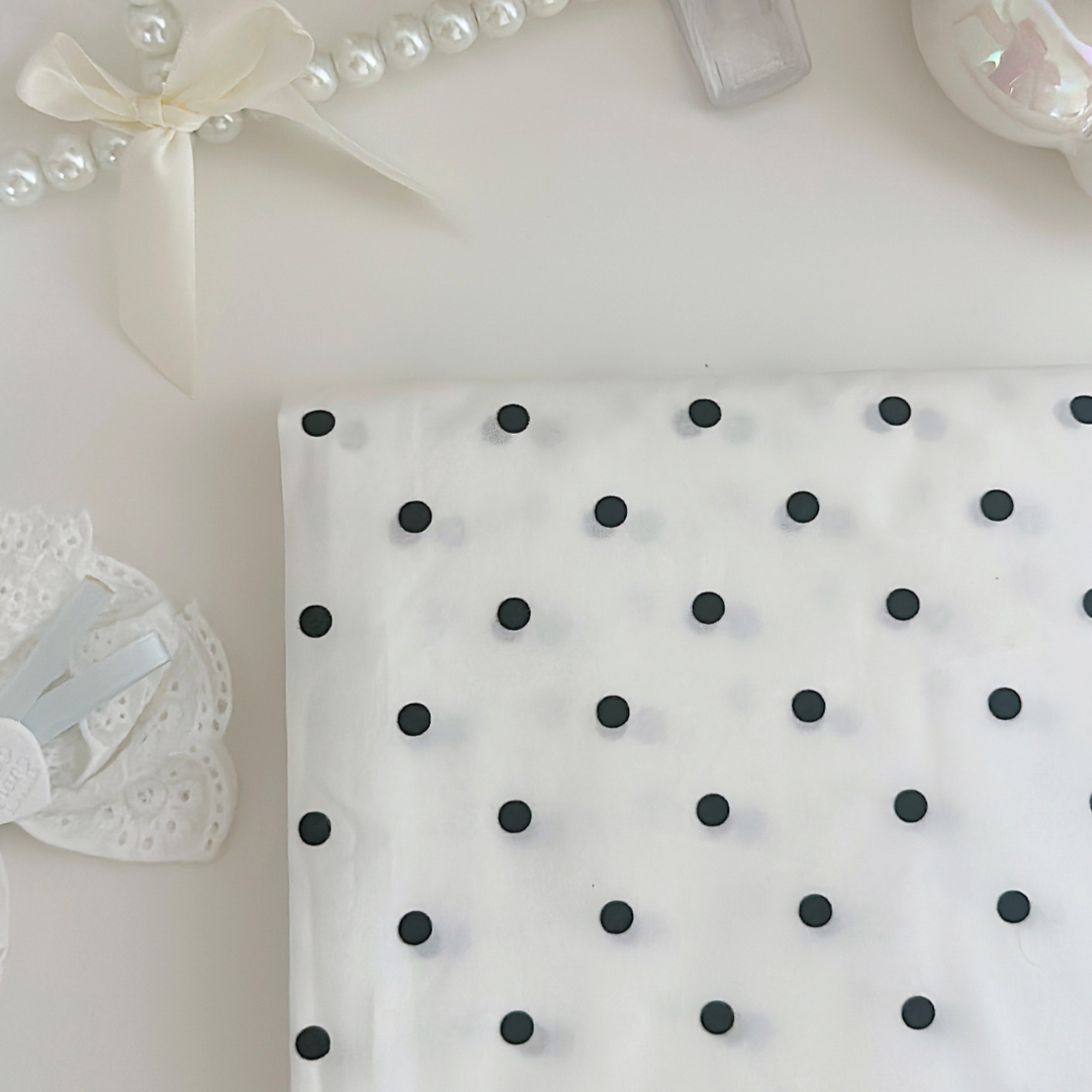 【即納】basic dot black / コットン / ドット［CO045］