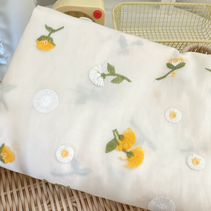 【即納】mimosa garden / コットン / 刺繍 / デイジー / フラワー［CO049］