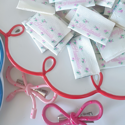 【即納】pink flower loop TAG / タグ / フラワー［TG011］