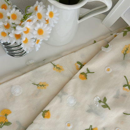 【即納】mimosa garden / コットン / 刺繍 / デイジー / フラワー［CO049］