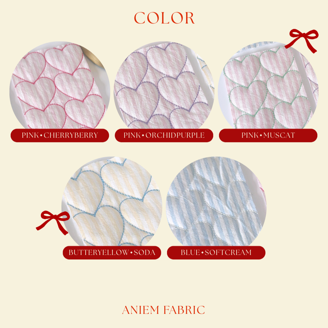 【即納】sugar stripe heart quilting / ストライプ / キルティング［QU016］