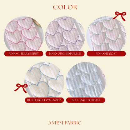 【即納】sugar stripe heart quilting / ストライプ / キルティング［QU016］