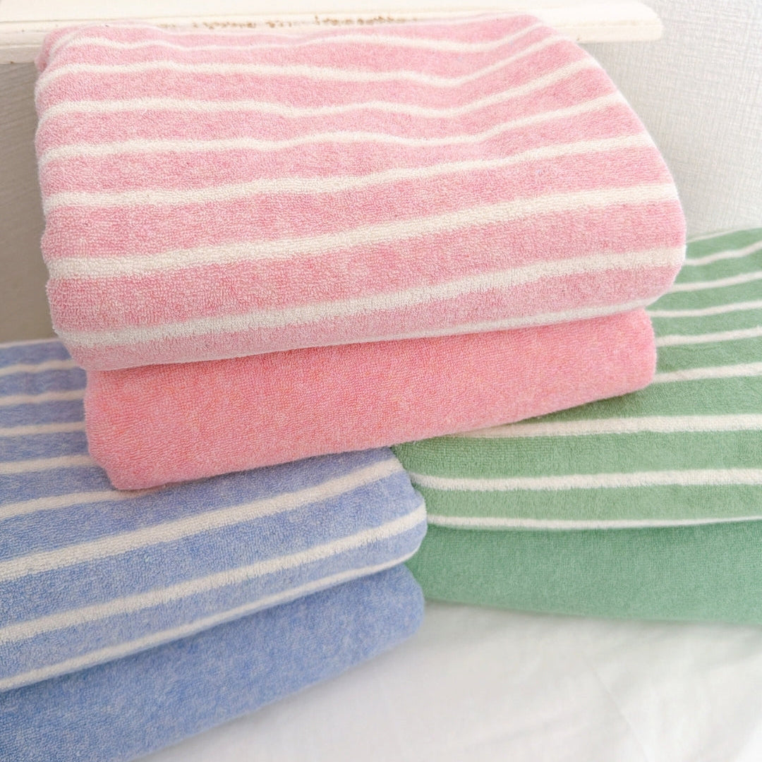 【即納】pastel towel terry / タオル / コットン / ボーダー［CO070］