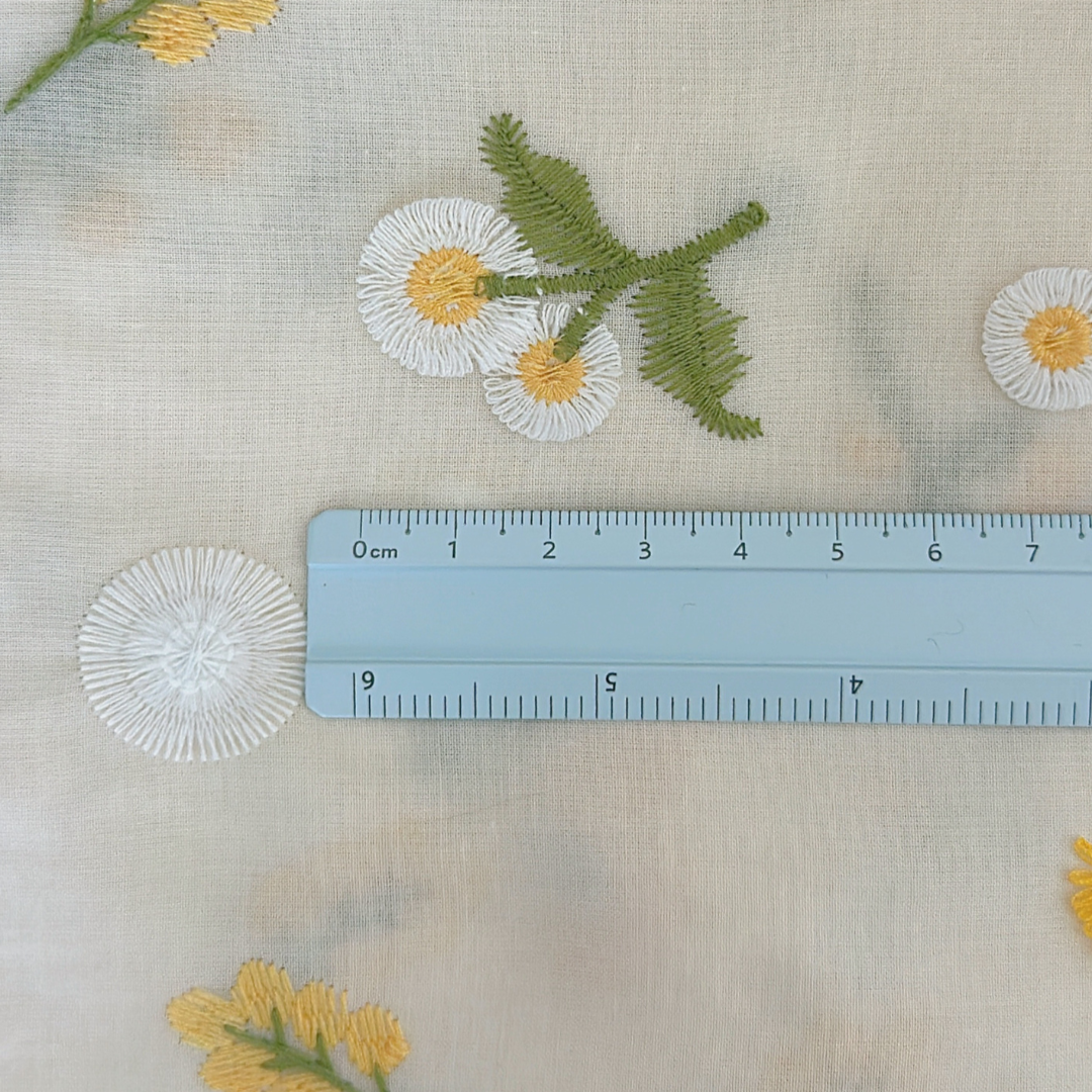 【即納】mimosa garden / コットン / 刺繍 / デイジー / フラワー［CO049］