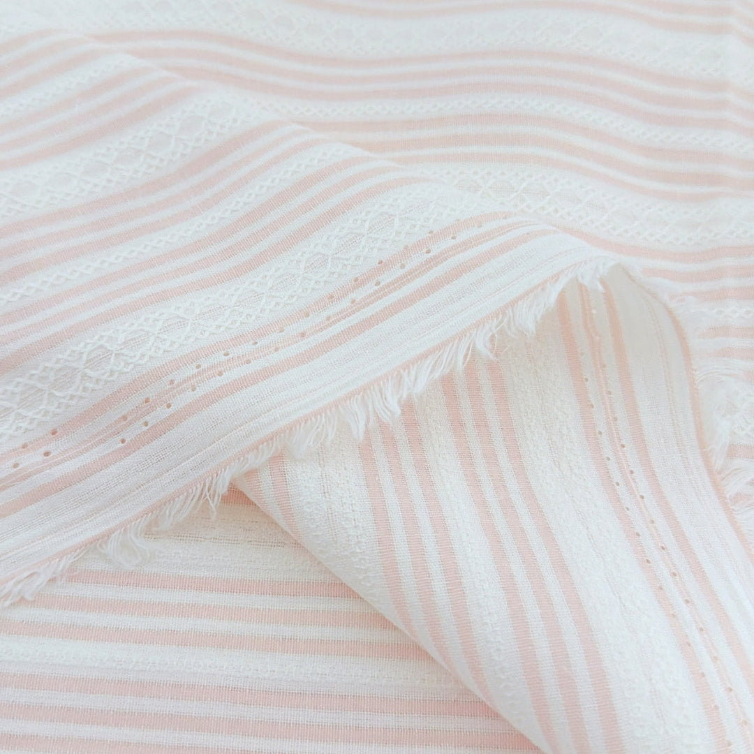 【即納】milky stripe lace / レース / ストライプ / コットン［CO073］