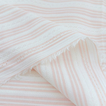 【即納】milky stripe lace / レース / ストライプ / コットン［CO073］