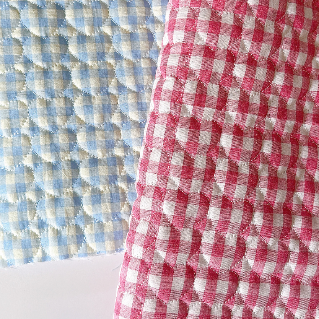 【即納】gingham check heart quilting / ギンガム / キルティング［QU017］