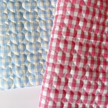 【即納】gingham check heart quilting / ギンガム / キルティング［QU017］