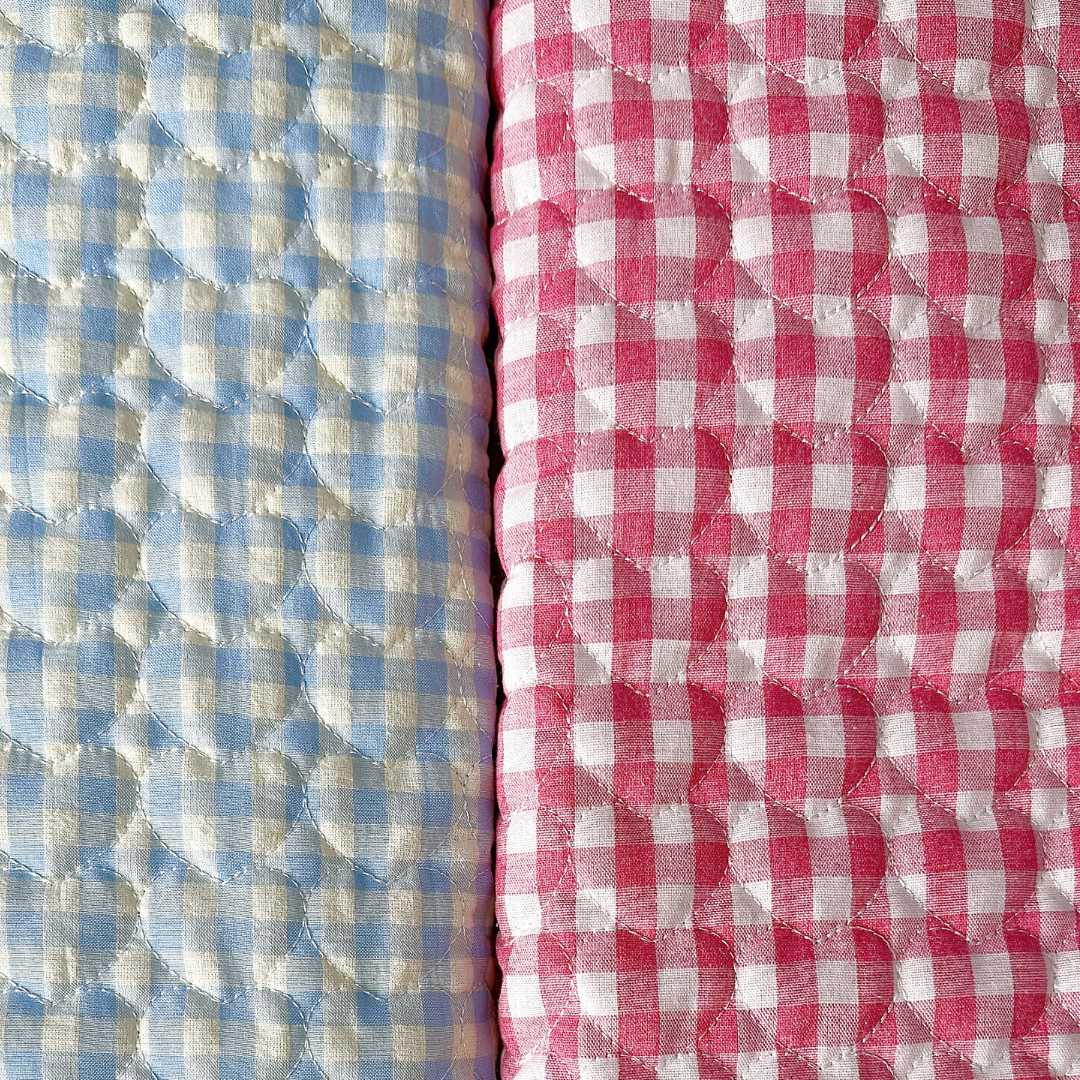 【即納】gingham check heart quilting / ギンガム / キルティング［QU017］
