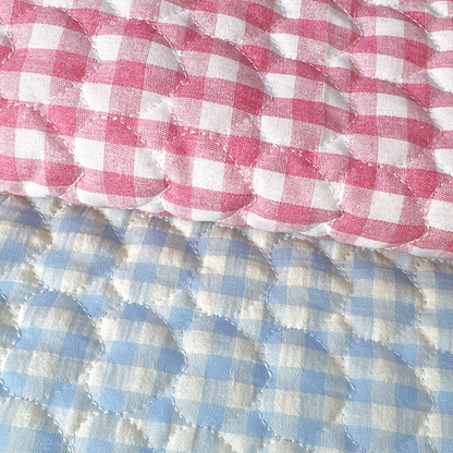 【即納】gingham check heart quilting / ギンガム / キルティング［QU017］