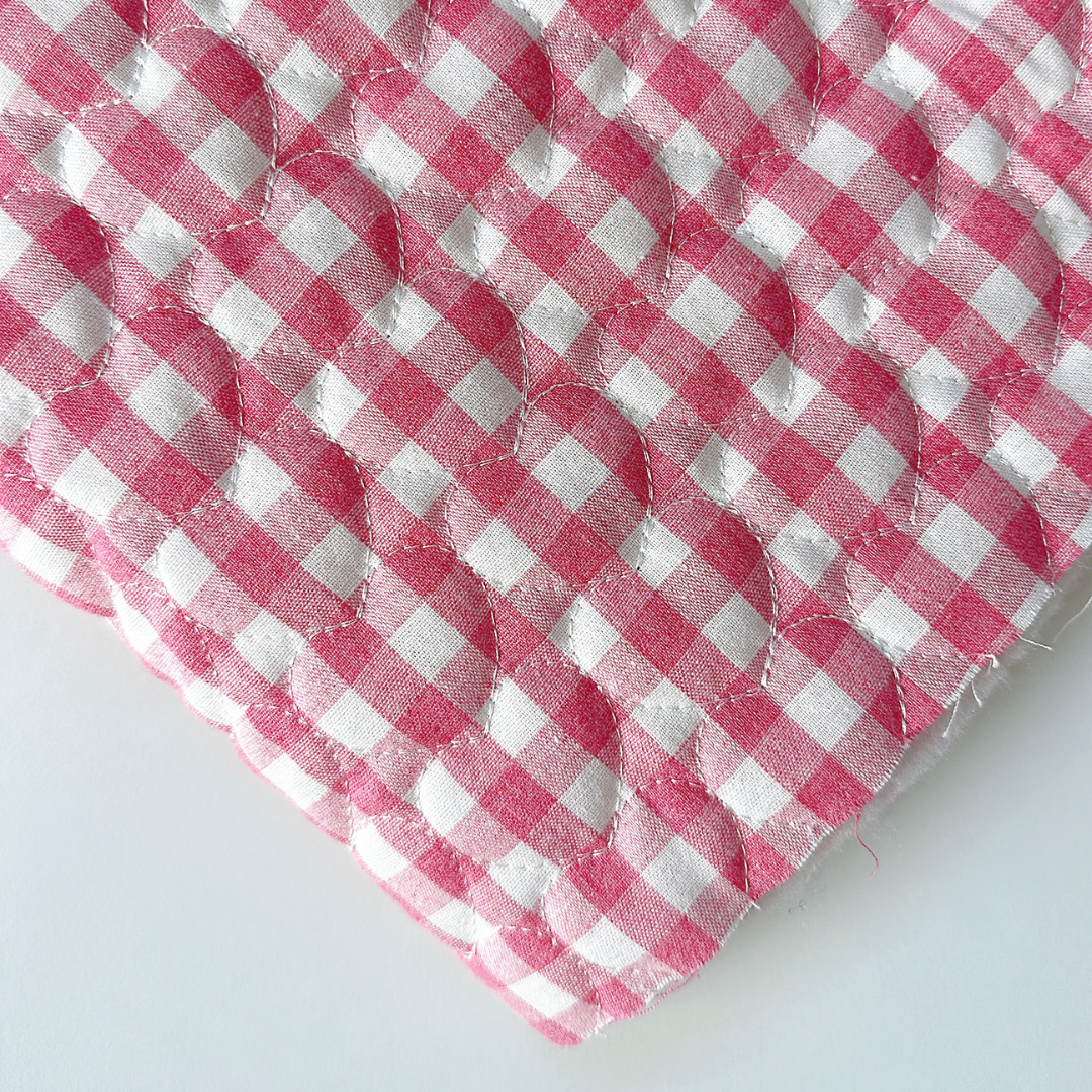 【即納】gingham check heart quilting / ギンガム / キルティング［QU017］
