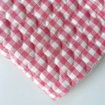 【即納】gingham check heart quilting / ギンガム / キルティング［QU017］