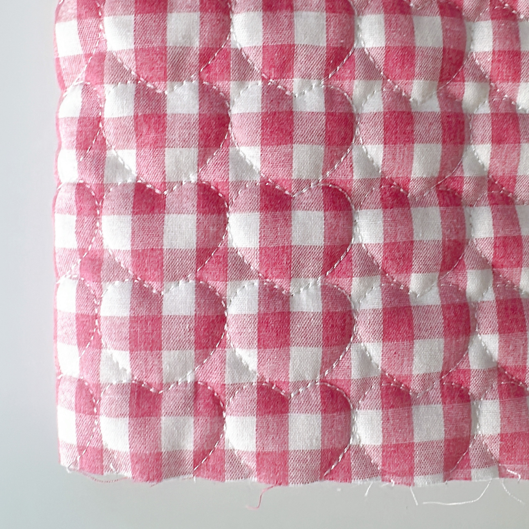 【即納】gingham check heart quilting / ギンガム / キルティング［QU017］