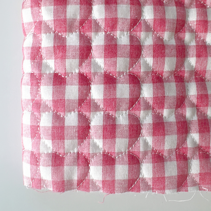 【即納】gingham check heart quilting / ギンガム / キルティング［QU017］