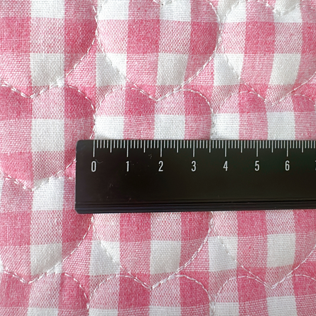 【即納】gingham check heart quilting / ギンガム / キルティング［QU017］