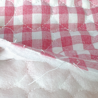【即納】gingham check heart quilting / ギンガム / キルティング［QU017］