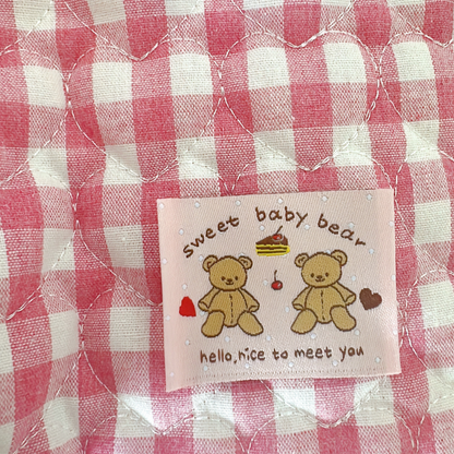 【即納】gingham check heart quilting / ギンガム / キルティング［QU017］