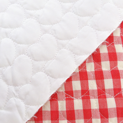 【即納 】red gingham heart quilting / チェック / ギンガム / キルティング［QU048］
