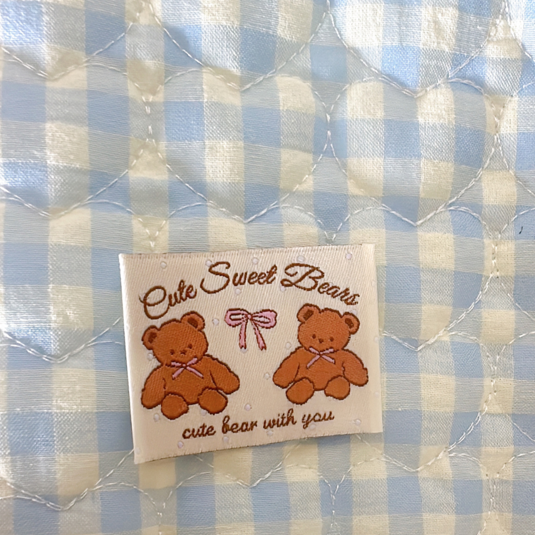 【即納】gingham check heart quilting / ギンガム / キルティング［QU017］