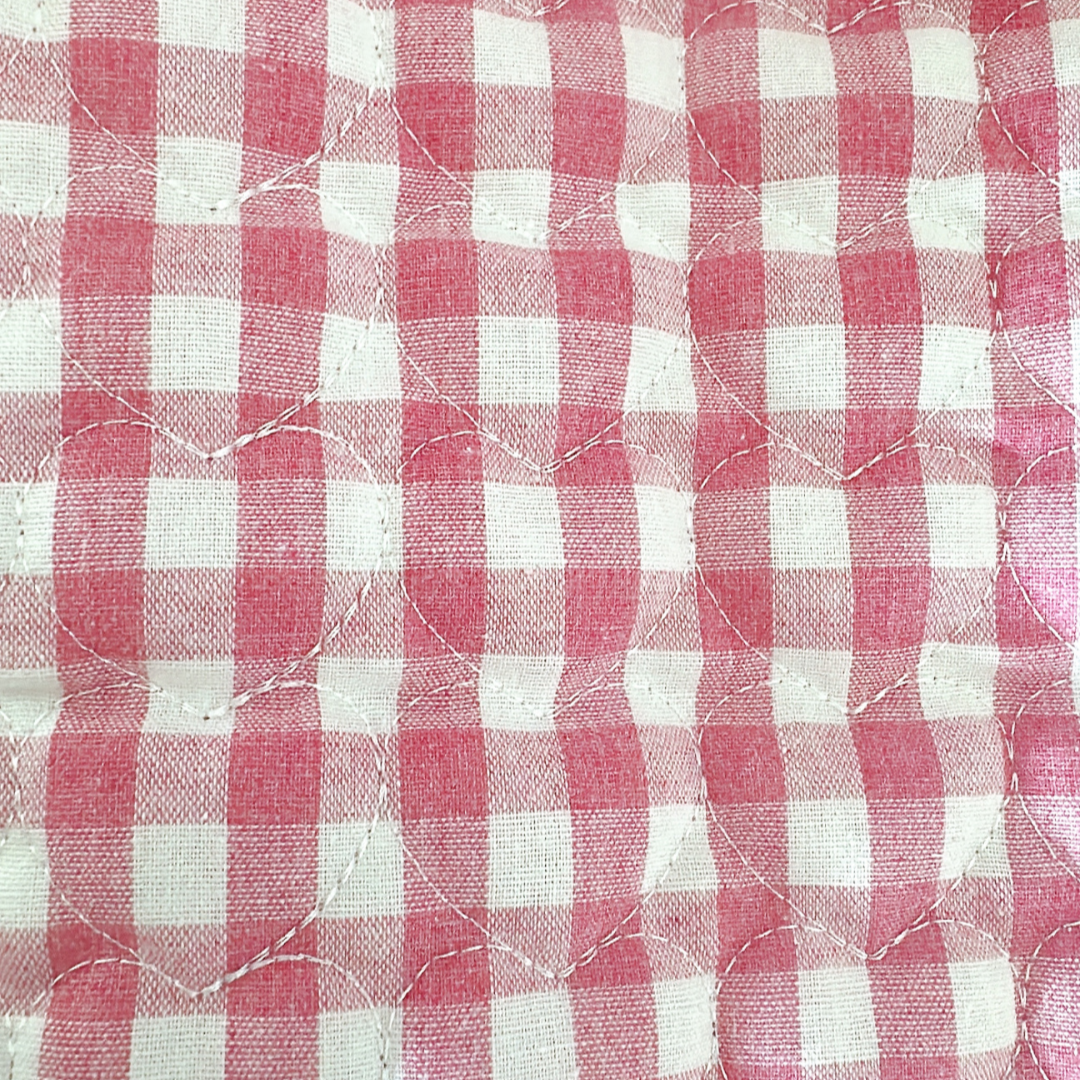 【即納】gingham check heart quilting / ギンガム / キルティング［QU017］