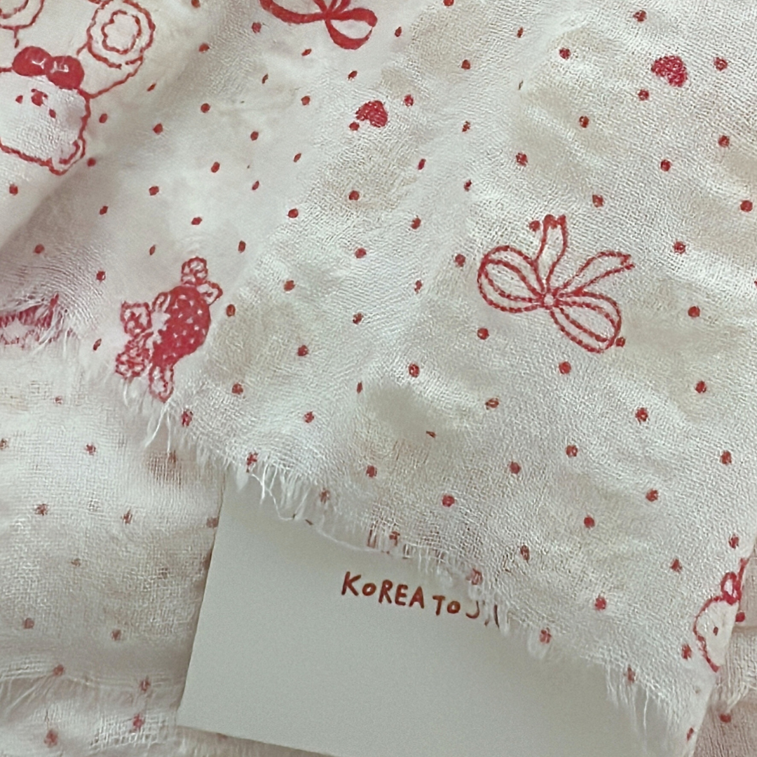 【即納】heart ribbon bear / リボン / ドット / くま / コットン［CO034］