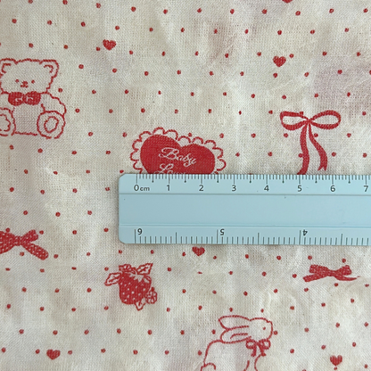 【即納】heart ribbon bear / リボン / ドット / くま / コットン［CO034］