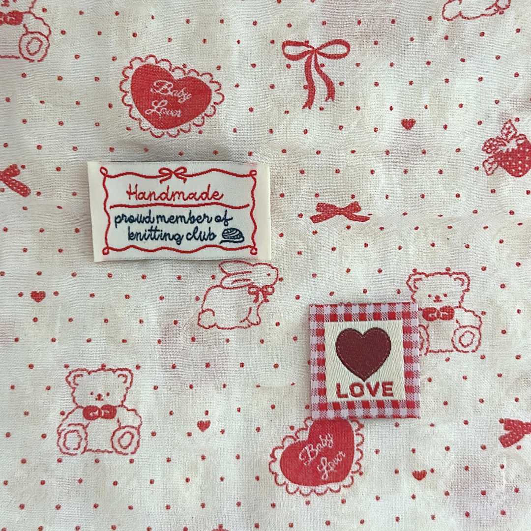 【即納】heart ribbon bear / リボン / ドット / くま / コットン［CO034］