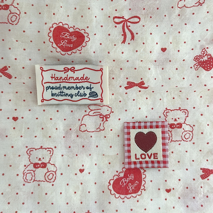 【即納】heart ribbon bear / リボン / ドット / くま / コットン［CO034］