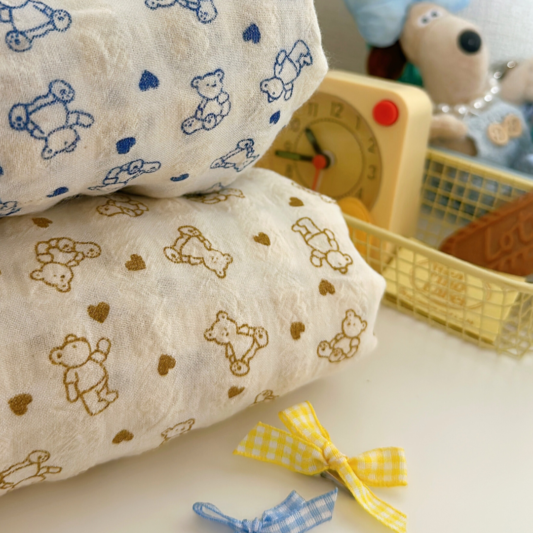 【即納】heart bear garze / くま / コットン［CO050］