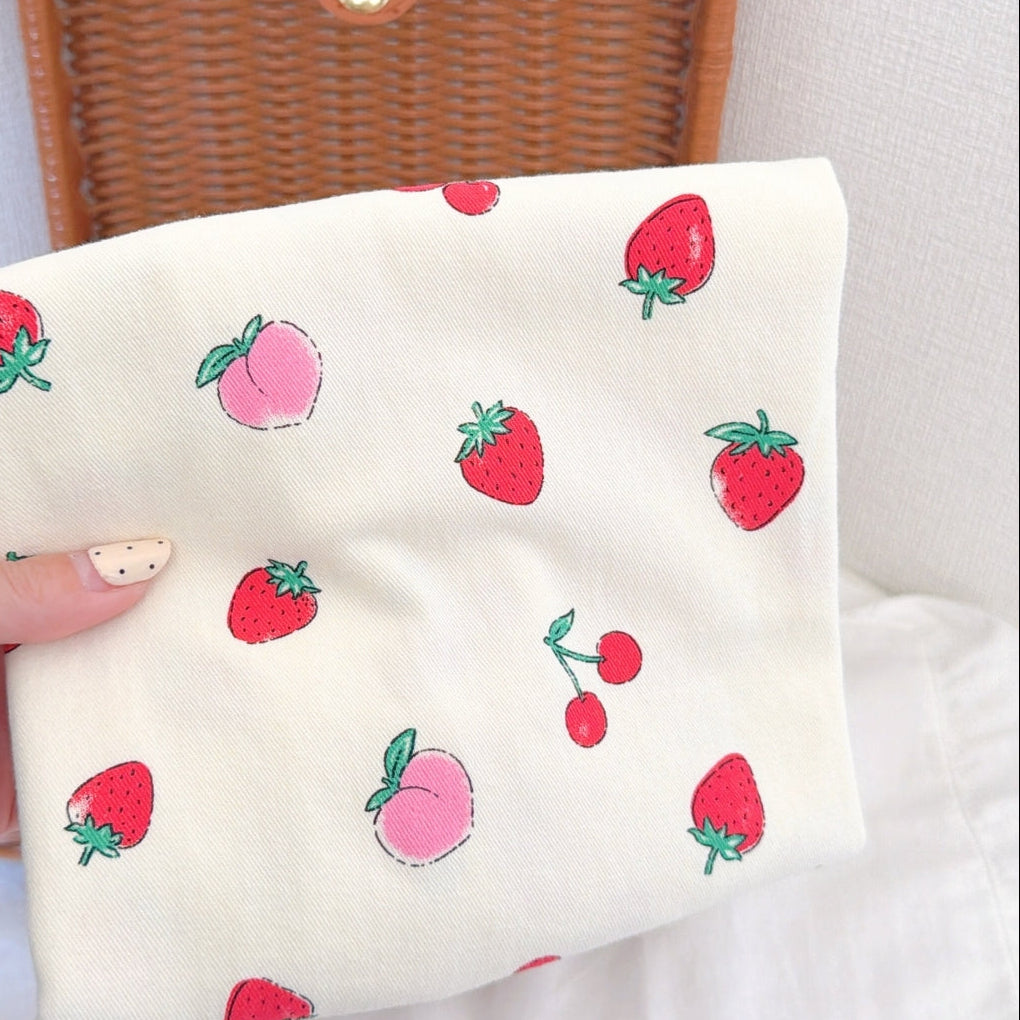 【即納新作】cherry peach berry twill / いちご / チェリー / ピーチ / コットン / ツイル［CO071］