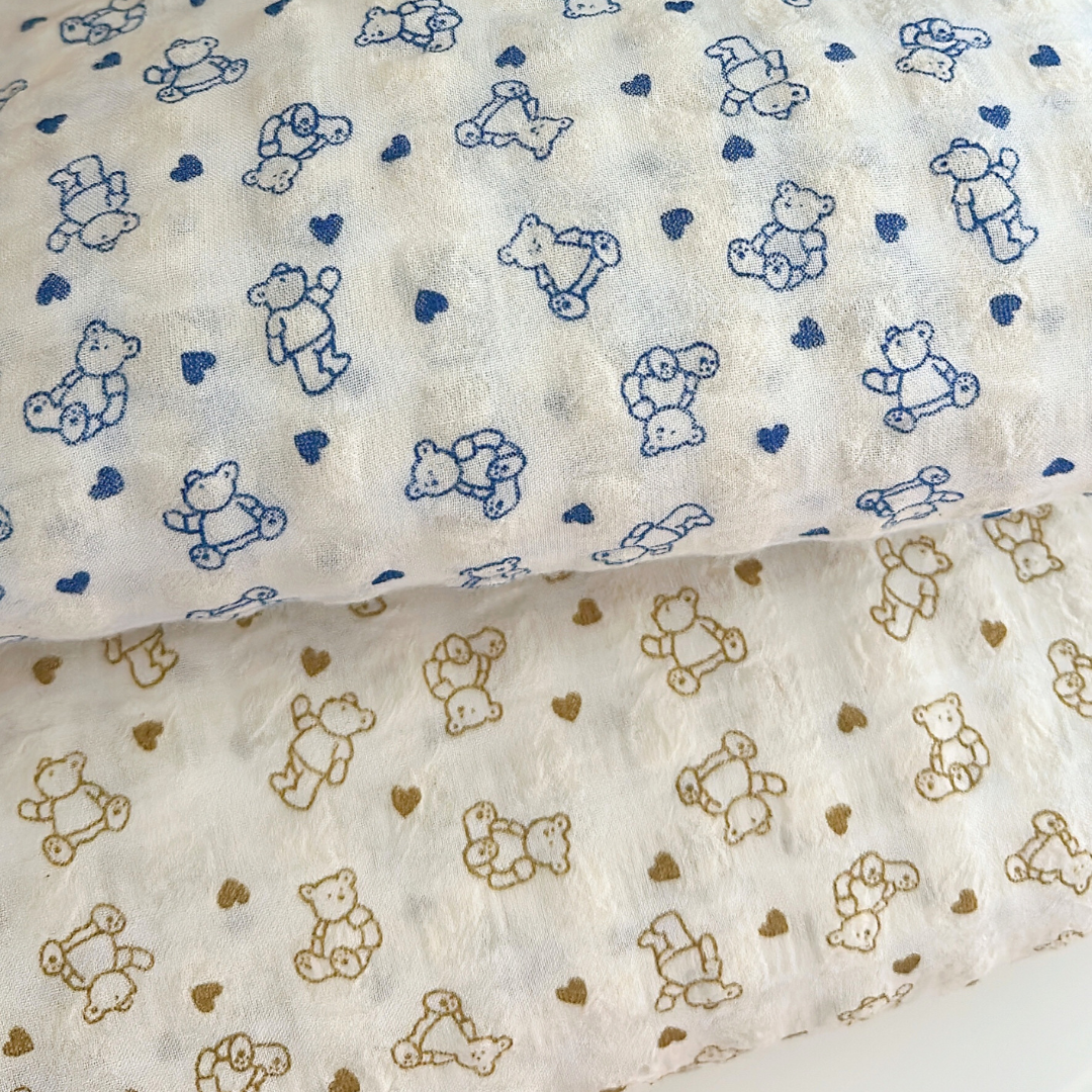 【即納】heart bear garze / くま / コットン［CO050］