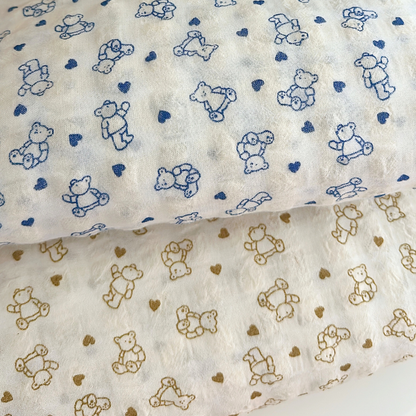 【即納】heart bear garze / くま / コットン［CO050］