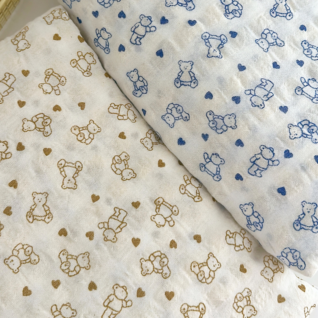 【即納】heart bear garze / くま / コットン［CO050］