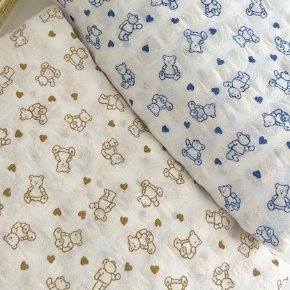 【即納】heart bear garze / くま / コットン［CO050］