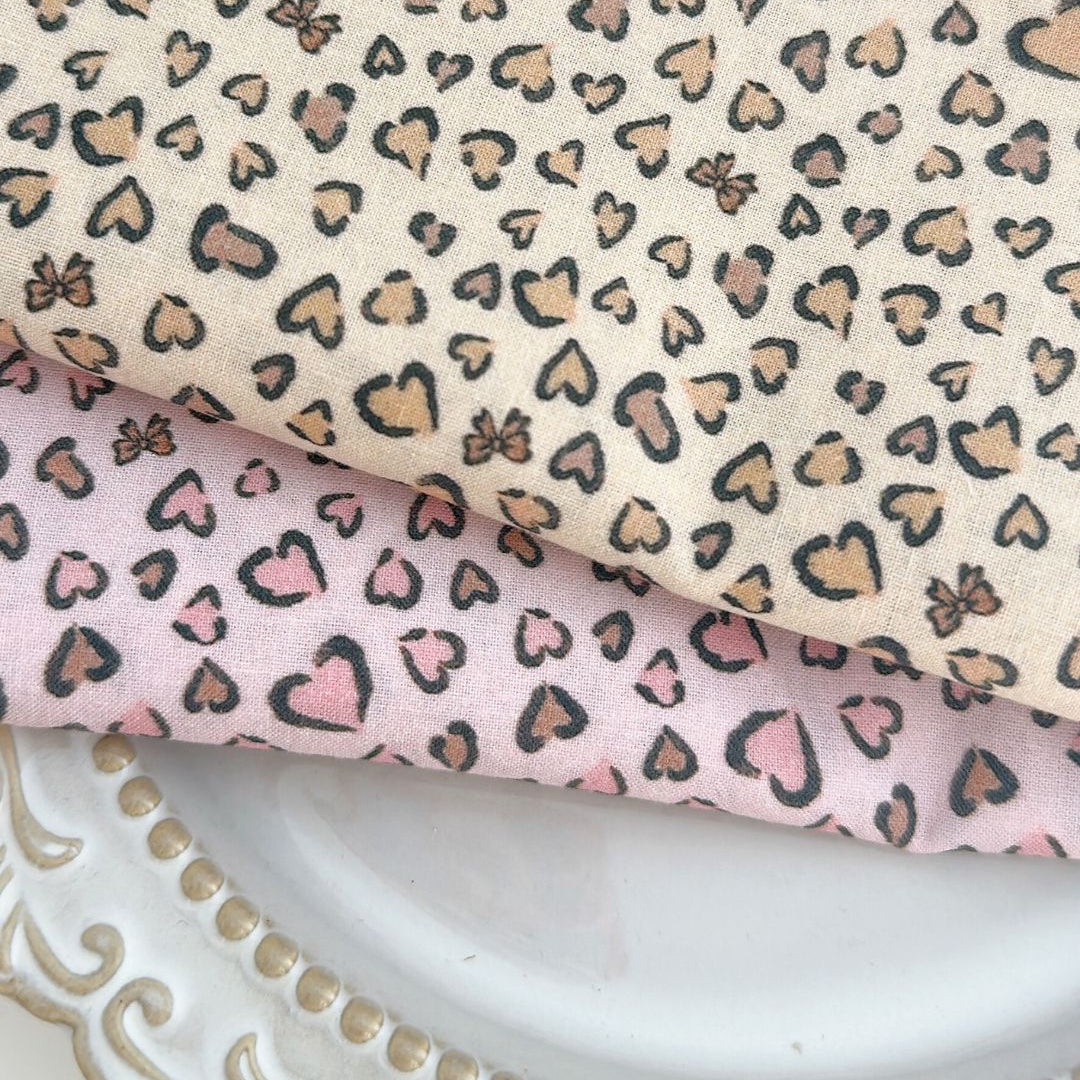 【🥨即納新作SALE🛒】romantic leopard / コットン / レオパード / ハート / リボン［CO057］