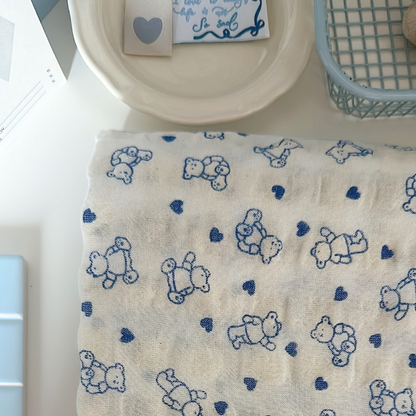 【即納】heart bear garze / くま / コットン［CO050］