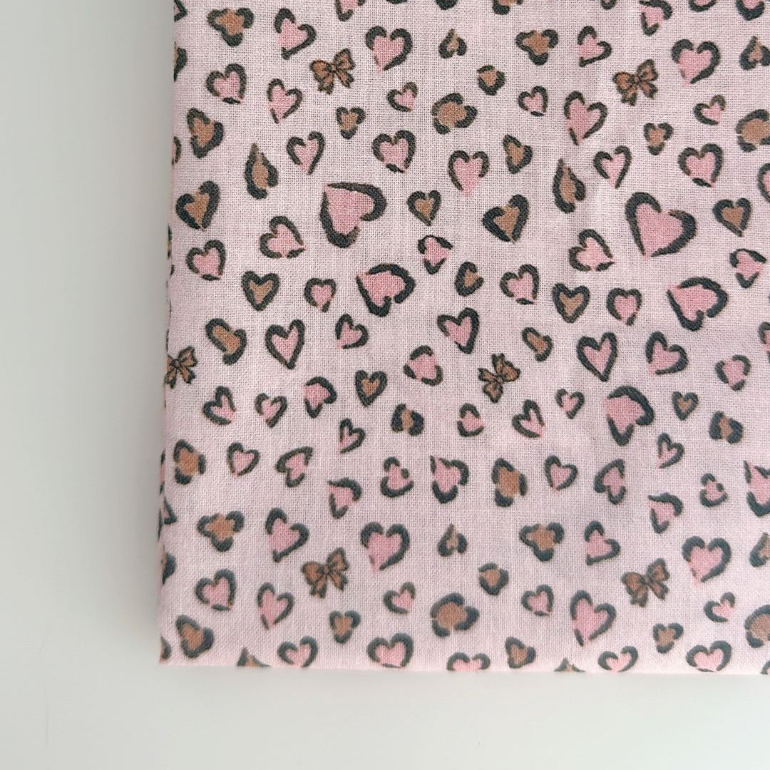 【🥨即納新作SALE🛒】romantic leopard / コットン / レオパード / ハート / リボン［CO057］