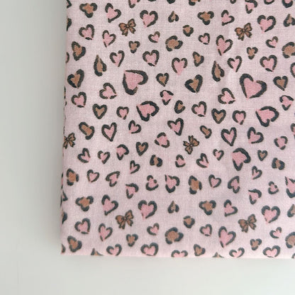【🥨即納新作SALE🛒】romantic leopard / コットン / レオパード / ハート / リボン［CO057］
