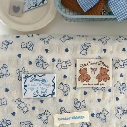 【即納】heart bear garze / くま / コットン［CO050］