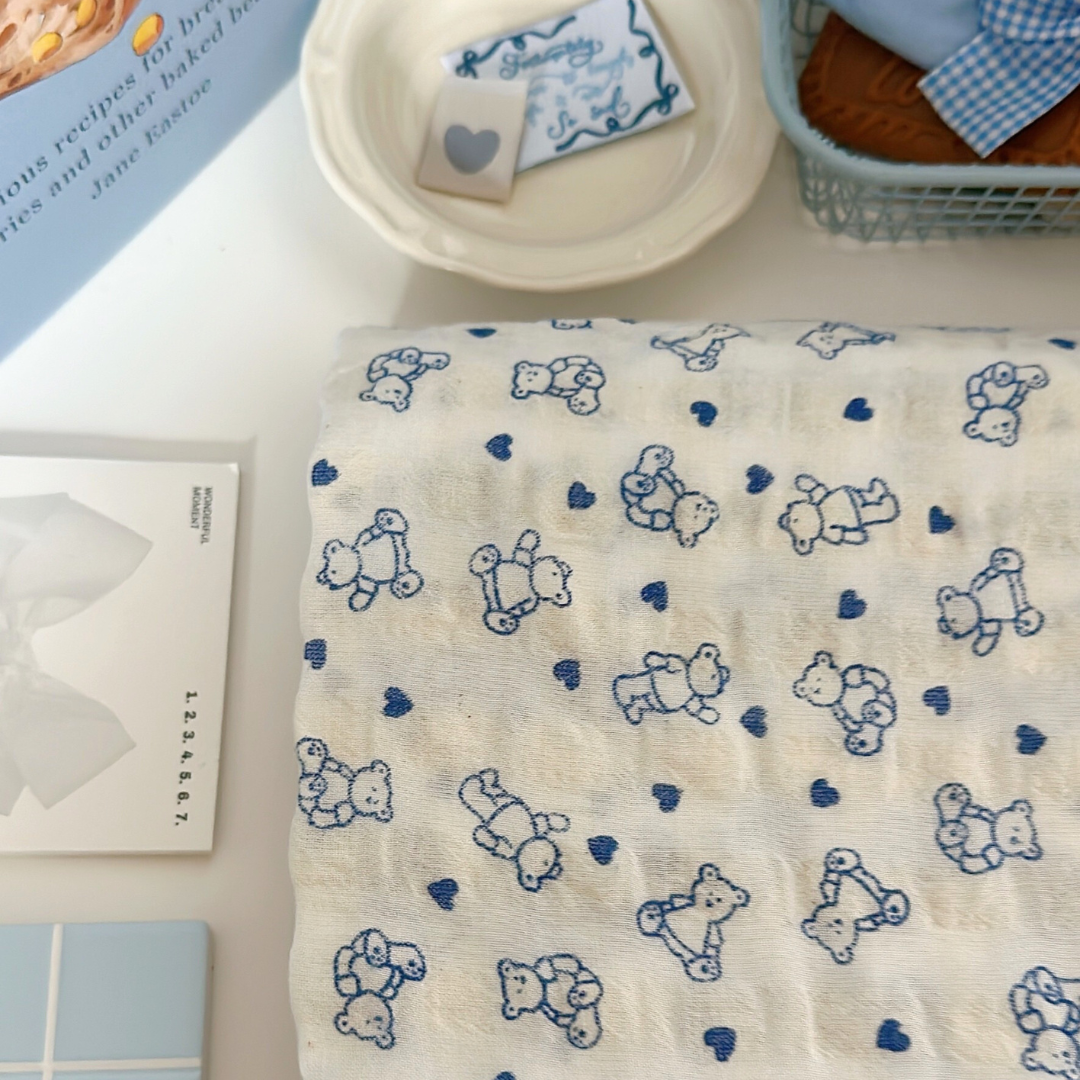 【即納】heart bear garze / くま / コットン［CO050］