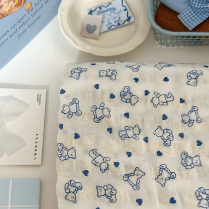 【即納】heart bear garze / くま / コットン［CO050］