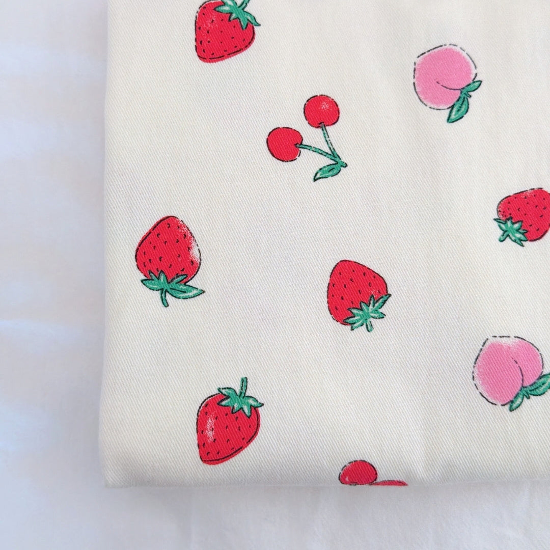 【即納新作】cherry peach berry twill / いちご / チェリー / ピーチ / コットン / ツイル［CO071］
