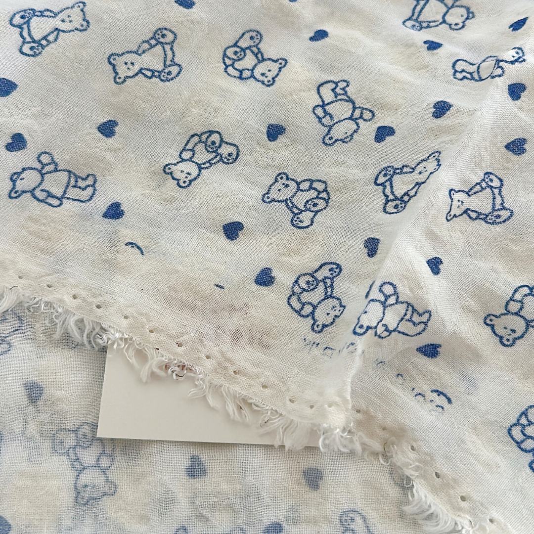 【即納】heart bear garze / くま / コットン［CO050］