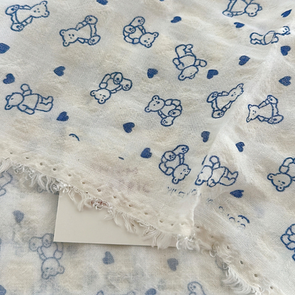 【即納】heart bear garze / くま / コットン［CO050］