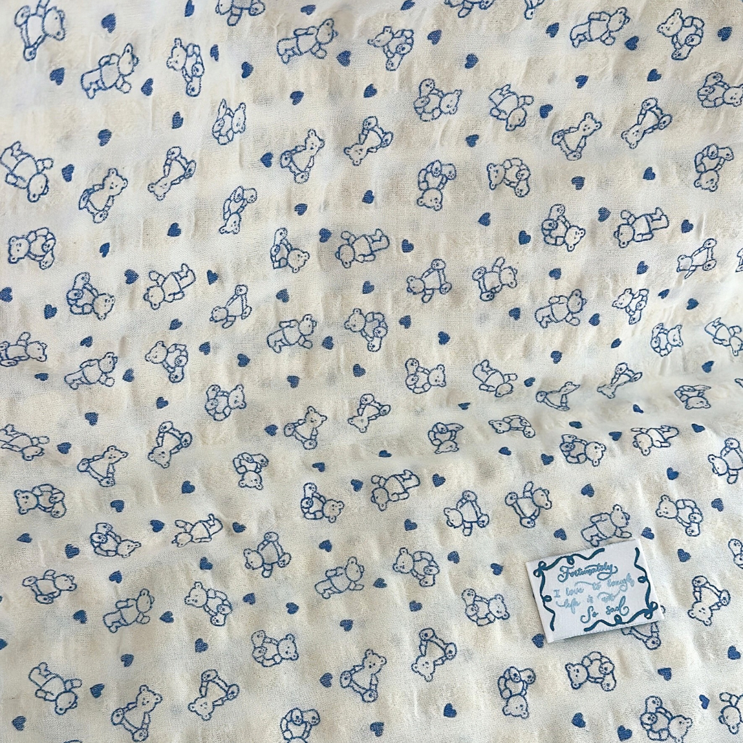 【即納】heart bear garze / くま / コットン［CO050］