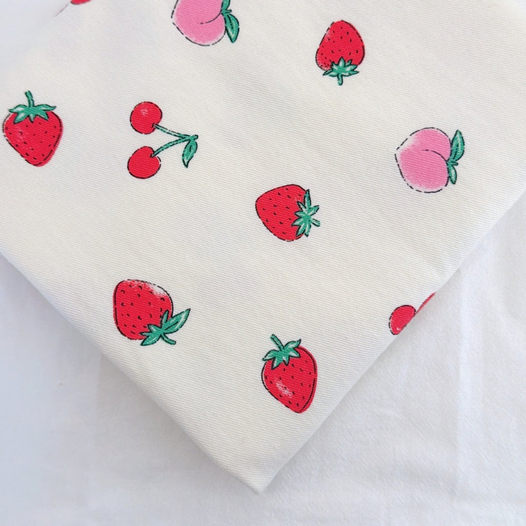 【即納新作】cherry peach berry twill / いちご / チェリー / ピーチ / コットン / ツイル［CO071］